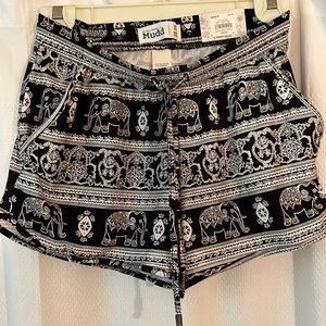 Mudd suedes jersey shorts Boho elephant design XS NWT